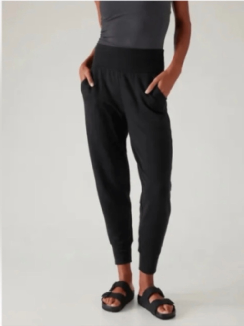 Athleta Black Ribbed High-Waist Pull-On Pants - Picture 4 of 4